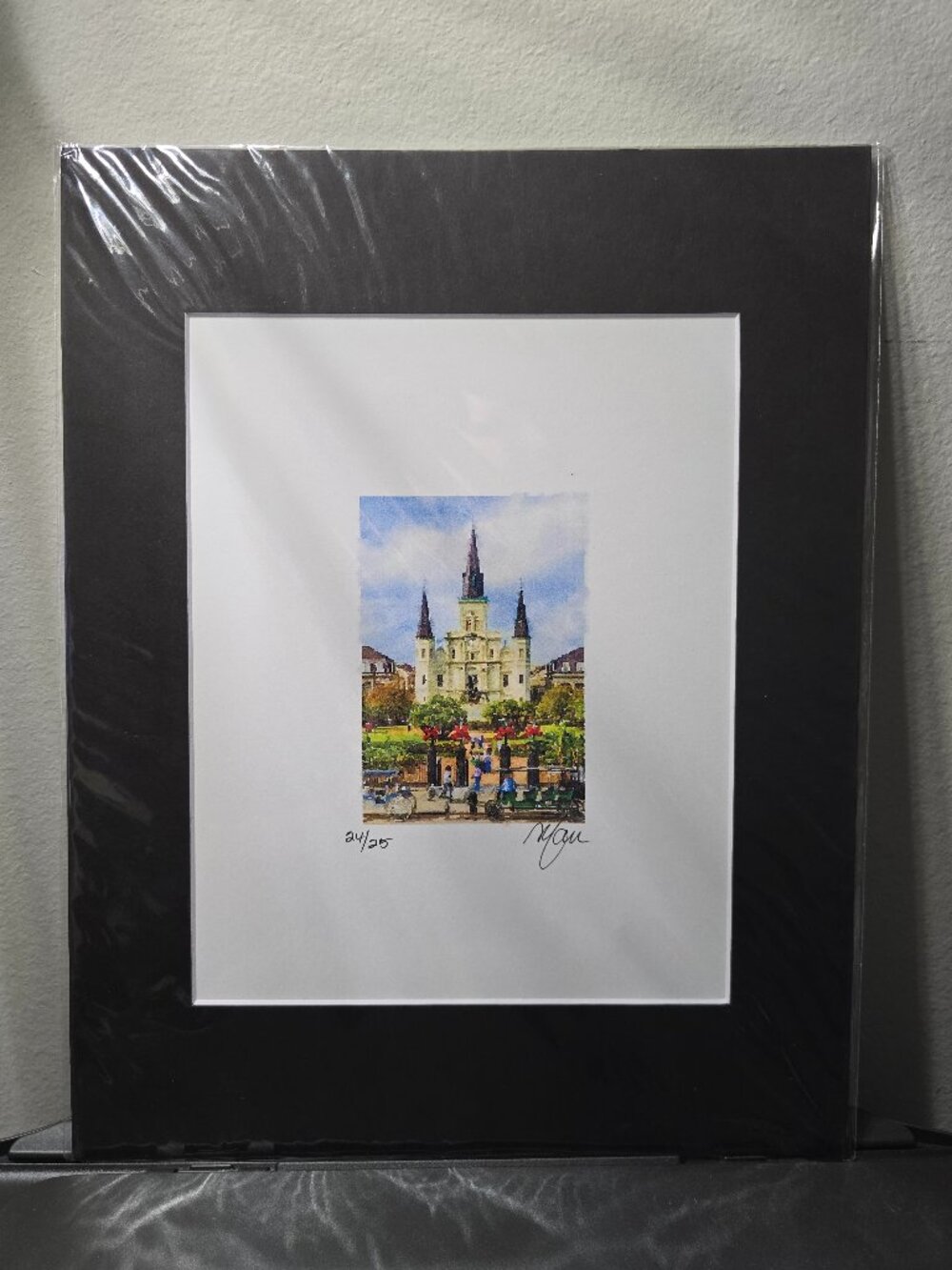14 x 11 New Orleans St Louis Cathedral Print with matte